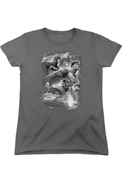 Gildan Justice League Of America Atmospheric Short Sleeve Womens Tee / T-shirt In Pink