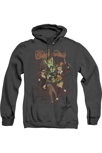 Gildan Justice League Of America Bad Girls Adult Heather Hoodie / Hooded Sweatshirt In Black