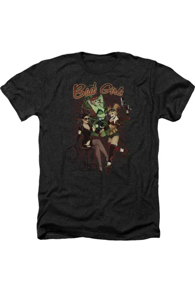 Gildan Justice League Of America Bad Girls Short Sleeve Adult Tall Tee / T-shirt In Black