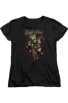 Gildan Justice League Of America Bad Girls Short Sleeve Women´s Tee / T-shirt In Black