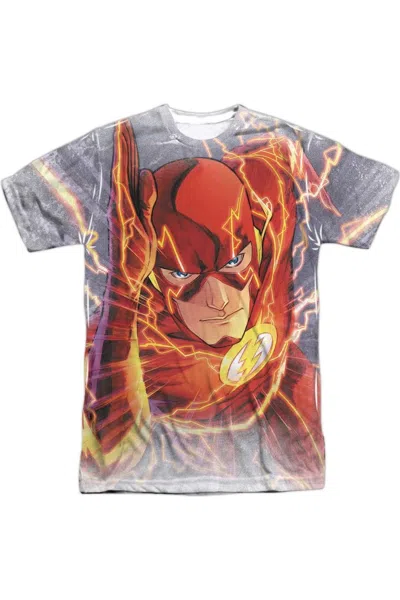 Gildan Justice League Of America Barrys Back Short Sleeve Adult Poly Crew Tee / T-shirt In White