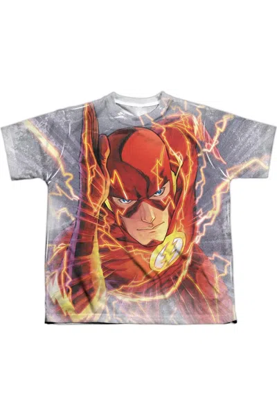 Gildan Kids' Justice League Of America Barrys Back Short Sleeve Youth Poly Crew Tee / T-shirt In Gray