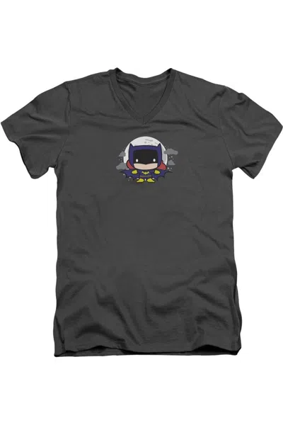 Gildan Justice League Of America Batgirl Chibi Short Sleeve Adult V Neck Premium Cotton Tee / T-shirt In Pink