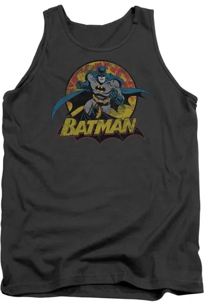Gildan Justice League Of America Batman Rough Distress Adult Tank Top In Pink