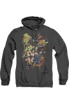 Gildan Justice League Of America Battle Ready Adult Heather Hoodie / Hooded Sweatshirt In Black