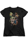 Gildan Justice League Of America Battle Ready Short Sleeve Womens Tee / T-shirt In Black