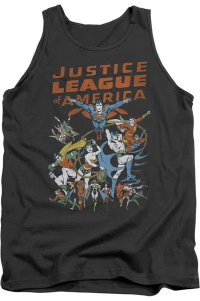 Gildan Justice League Of America Big Group Adult Tank Top In Pink