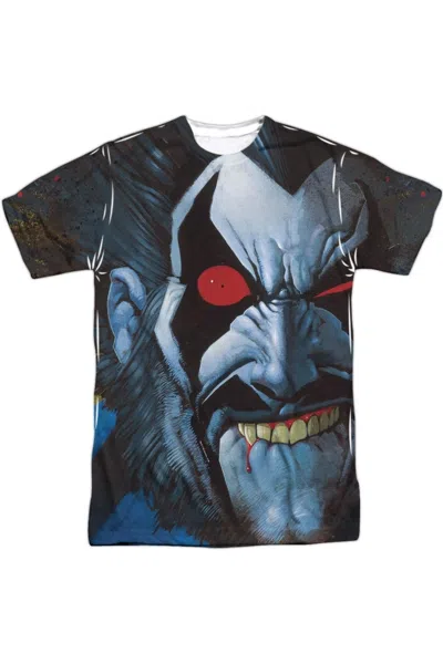 Gildan Justice League Of America Bit Lip Short Sleeve Adult Poly Crew Tee / T-shirt In White
