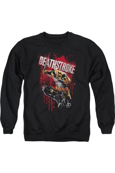 Gildan Justice League Of America Blood Splattered Adult Crewneck Sweatshirt In Black