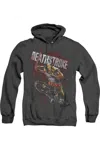 Gildan Justice League Of America Blood Splattered Adult Heather Hoodie / Hooded Sweatshirt In Black