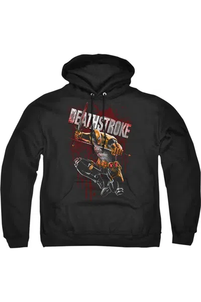 Gildan Justice League Of America Blood Splattered Adult Pull Over Hoodie / Hooded Sweatshirt In Black