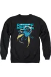 Gildan Justice League Of America Blue Beetle Adult Crewneck Sweatshirt In Black