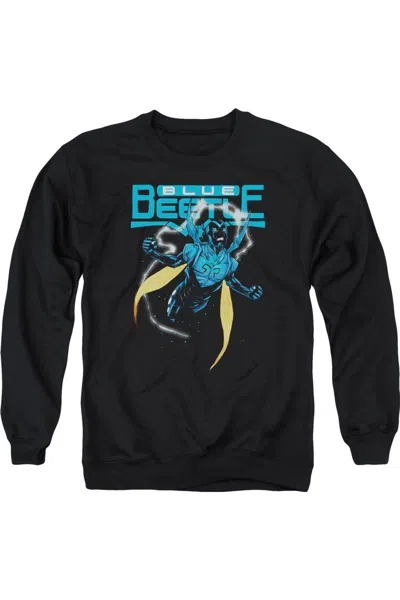 Gildan Justice League Of America Blue Beetle Adult Crewneck Sweatshirt In Black
