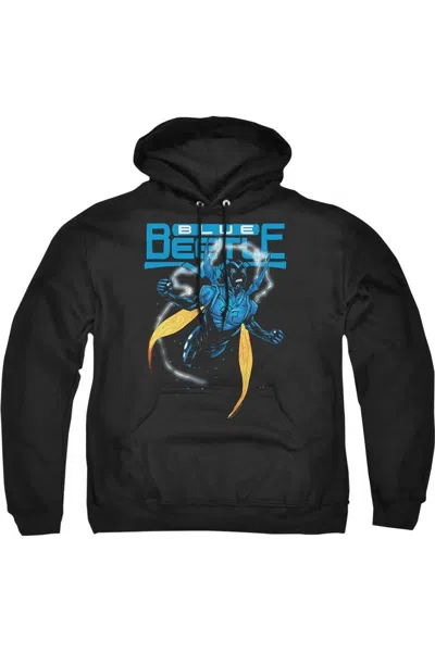 Gildan Justice League Of America Blue Beetle Adult Pull Over Hoodie / Hooded Sweatshirt In Black