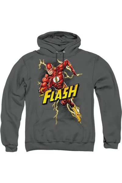 Gildan Justice League Of America Bolt Run Adult Pull Over Hoodie / Hooded Sweatshirt In Pink