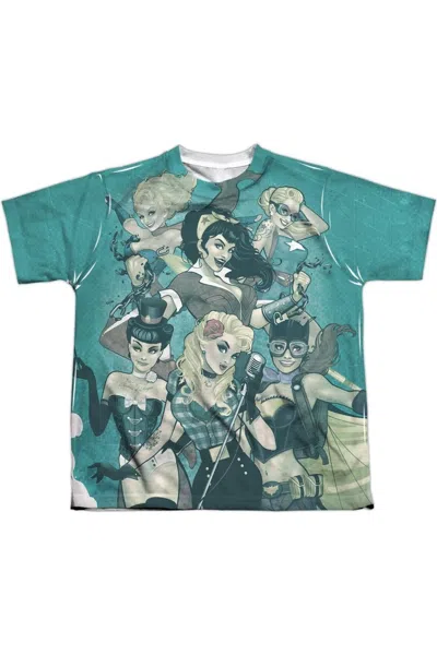 Gildan Kids' Justice League Of America Bombshell Group Short Sleeve Youth Poly Crew Tee / T-shirt In Green