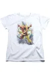 Gildan Justice League Of America Brightest Day Flash Short Sleeve Womens Tee / T-shirt In White