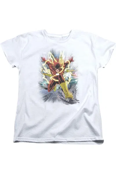 Gildan Justice League Of America Brightest Day Flash Short Sleeve Womens Tee / T-shirt In White