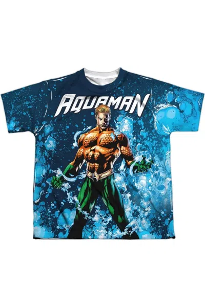 Gildan Kids' Justice League Of America Bubbles Everywhere Short Sleeve Youth Poly Crew Tee / T-shirt In Multi