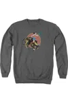 Gildan Justice League Of America Bull Rider Adult Crewneck Sweatshirt In Pink