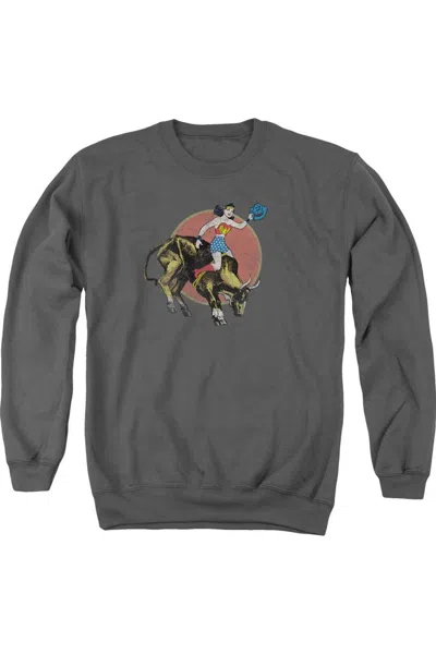 Gildan Justice League Of America Bull Rider Adult Crewneck Sweatshirt In Pink