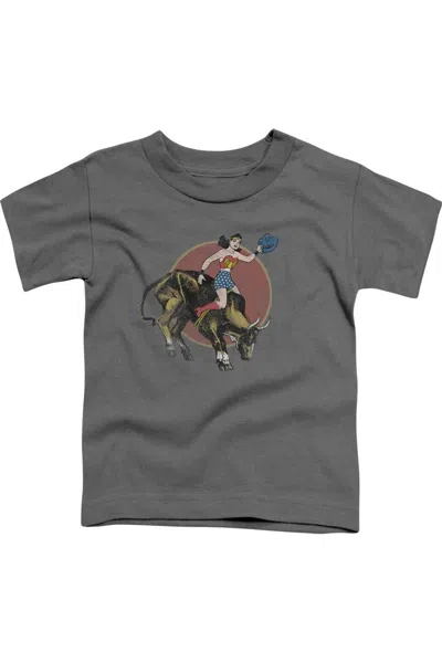 Gildan Kids' Justice League Of America Bull Rider Short Sleeve Juvenile Tee / T-shirt In Pink