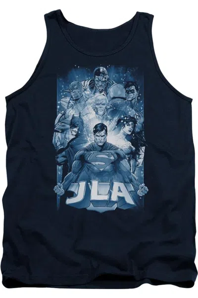 Gildan Justice League Of America Burst Adult Tank Top In Blue