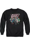 Gildan Justice League Of America Charging Justice Adult Crewneck Sweatshirt In Black