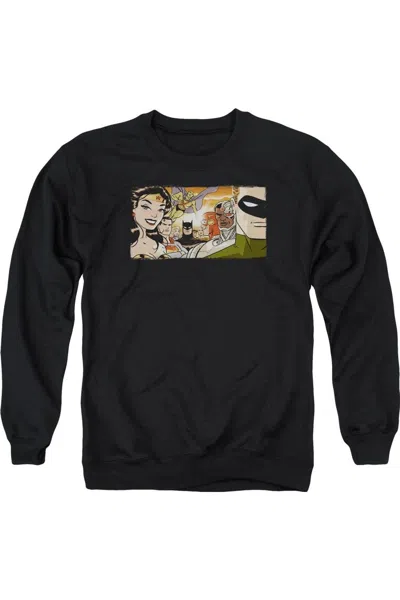 Gildan Justice League Of America Cinematic League Adult Crewneck Sweatshirt In Black