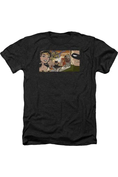 Gildan Justice League Of America Cinematic League Adult Heather Tee / T-shirt In Black
