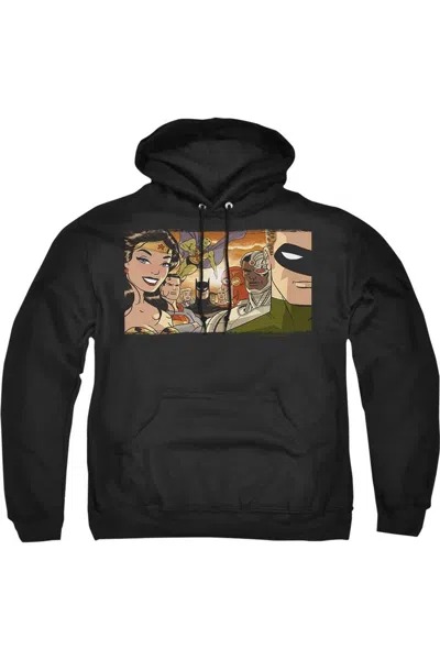 Gildan Justice League Of America Cinematic League Adult Pull Over Hoodie / Hooded Sweatshirt In Black