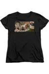Gildan Justice League Of America Cinematic League Short Sleeve Womens Tee / T-shirt In Black