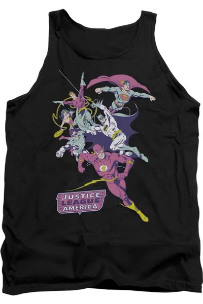 Gildan Justice League Of America Colorful League Adult Tank Top In Black