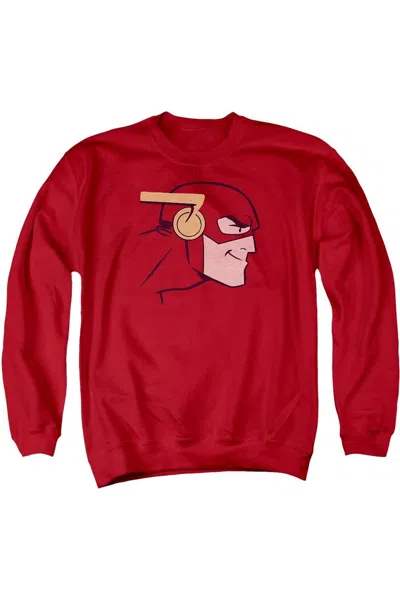 Gildan Justice League Of America Cooke Head Adult Crewneck Sweatshirt In Red
