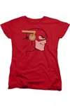 Gildan Justice League Of America Cooke Head Short Sleeve Womens Tee / T-shirt In Red