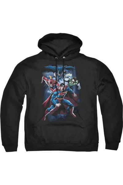 Gildan Justice League Of America Cosmic Crew Adult Pull Over Hoodie / Hooded Sweatshirt In Black