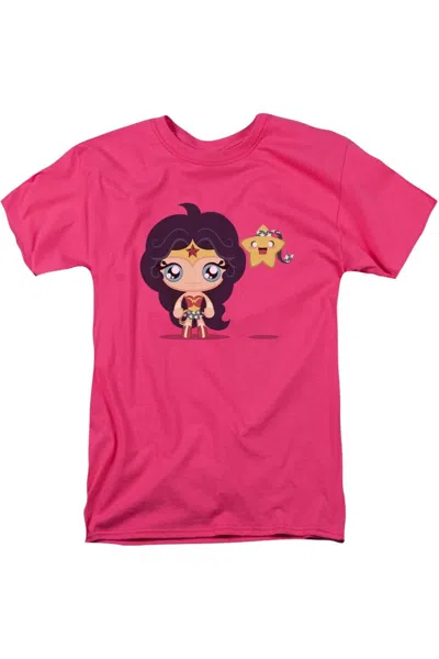 Gildan Justice League Of America Cute Wonder Woman Short Sleeve Adult Tee / T-shirt In Pink