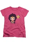 Gildan Justice League Of America Cute Wonder Woman Short Sleeve Womens Tee / T-shirt In Pink