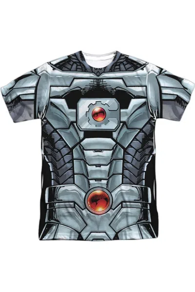 Gildan Justice League Of America Cyborg Short Sleeve Adult Poly Crew Tee / T-shirt In White