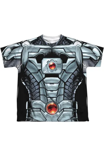 Gildan Kids' Justice League Of America Cyborg Short Sleeve Youth Poly Crew Tee / T-shirt In Black