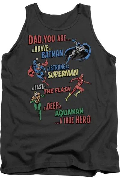 Gildan Justice League Of America Dad Hero Adult Tank Top In Pink