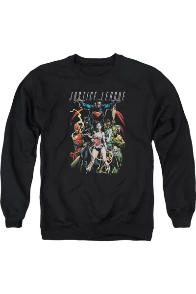 Gildan Justice League Of America Dark Days Adult Crewneck Sweatshirt In Black