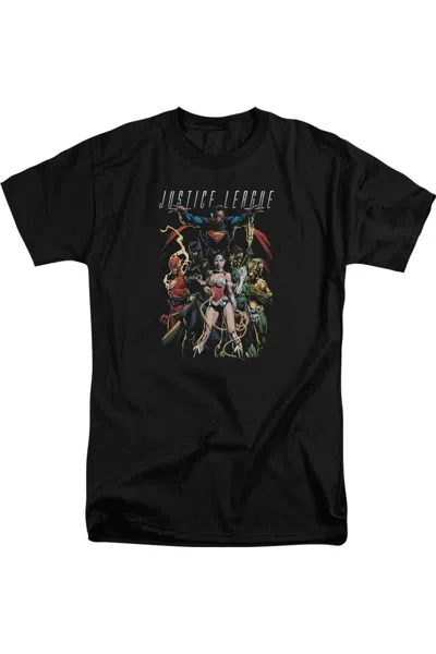 Gildan Justice League Of America Dark Days Short Sleeve Adult Tall Tee / T-shirt In Black