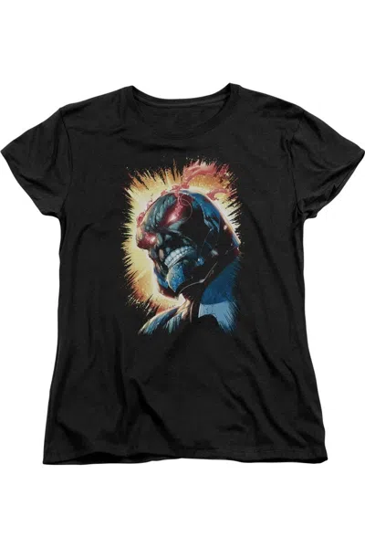Gildan Justice League Of America Darkseid Is Short Sleeve Womens Tee / T-shirt In Black