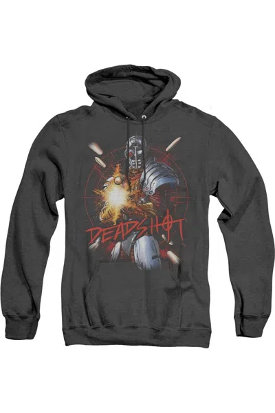 Gildan Justice League Of America Deadshot Adult Heather Hoodie / Hooded Sweatshirt In Black