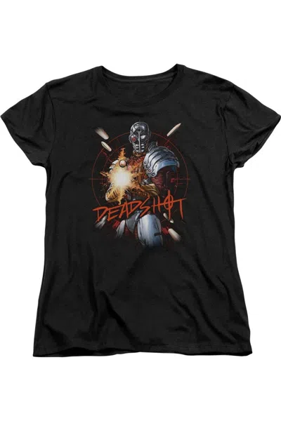 Gildan Justice League Of America Deadshot Short Sleeve Womens Tee / T-shirt In Black