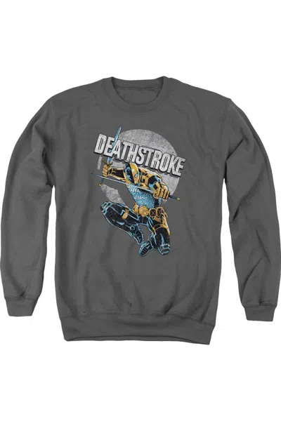 Gildan Justice League Of America Deathstroke Retro Adult Crewneck Sweatshirt In Pink