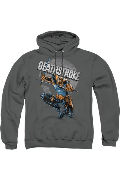 Gildan Justice League Of America Deathstroke Retro Adult Pull Over Hoodie / Hooded Sweatshirt In Pink