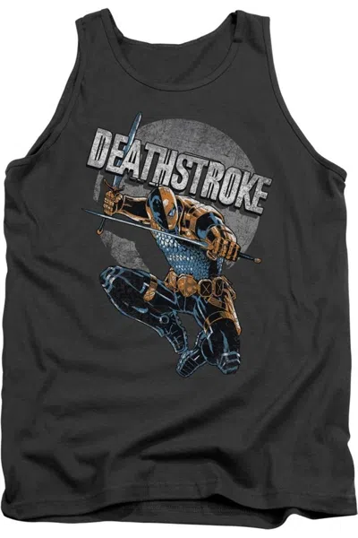 Gildan Justice League Of America Deathstroke Retro Adult Tank Top In Pink
