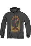 Gildan Justice League Of America Deco Adult Heather Hoodie / Hooded Sweatshirt In Black